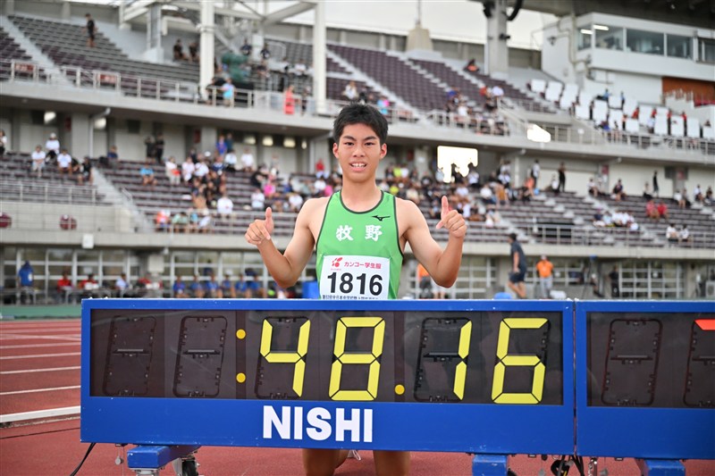 400ｍリストトップの金子斐音が48秒16の中学新V!! 16年ぶりに更新 2位の櫻田晃良も48秒49の好タイム／沖縄全中