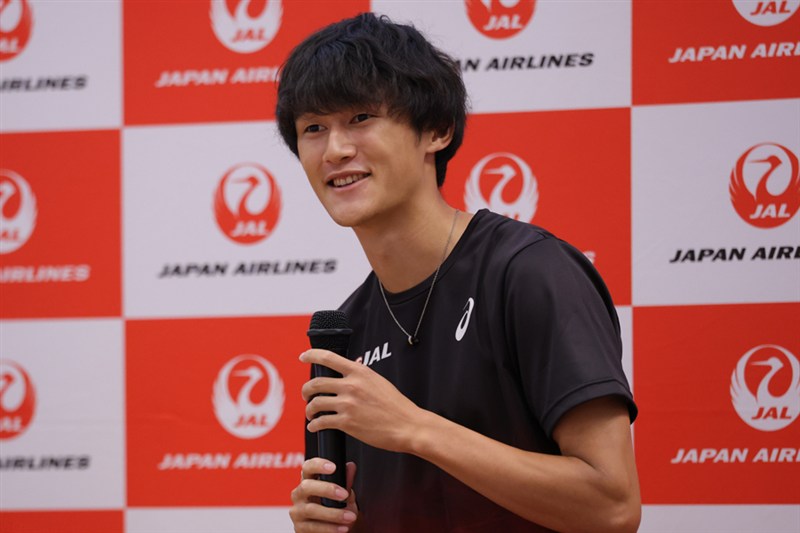 200m鵜澤飛羽が初壮行会「こんなに熱がこもっているチームない」日本最速のオタク、漫画アニメ愛止まらず