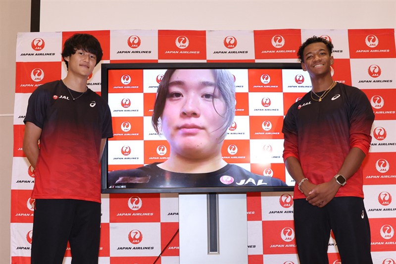 JAL壮行会 世界陸上へ北口榛花「ここから下がることはない」状態上向き 村竹「DLはケガではない」鵜澤「追いつきたい」