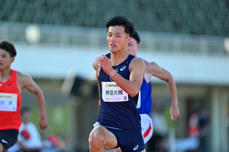 100m栁田大輝が国内最速9秒92!!自身3度目の追い風参考9秒台 注目の決勝は19時20分スタート／福井ナイトゲームズ
