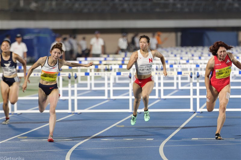 女子100mH中島ひとみ、福部真子で日本初の12秒7決着 男子100m栁田大輝がトップ／実業団・学生対抗