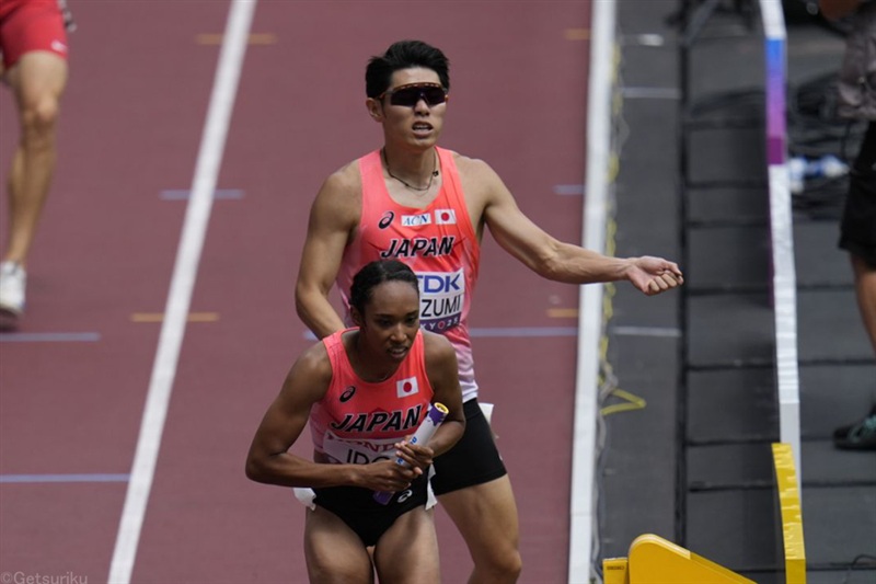 男女混合4×400mRで日本が3分12秒08の日本新記録！ 決勝進出ならずも従来の記録を大幅更新／東京世界陸上