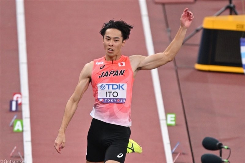 走幅跳・伊藤陸は7m68で全体27位 1、2回目ファウルで3回目に記録残す／東京世界陸上