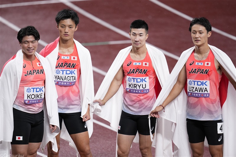 男子4×100ｍR 日本は悔しくも誇らしい6位入賞！ 満員の国立競技場の大声援を背にバトンつなぐ／東京世界陸上