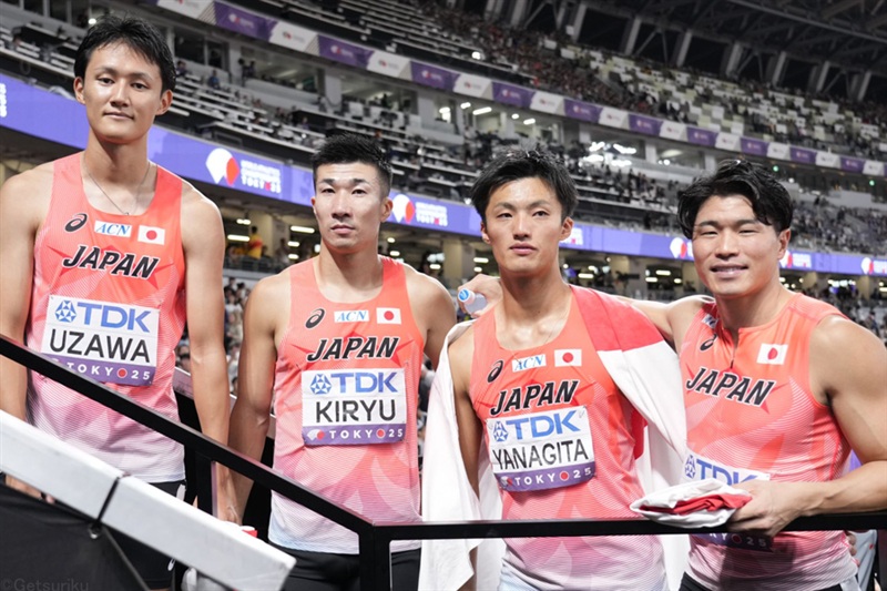 男子4継2大会連続入賞もメダル届かず悔しさにじむ 桐生のアクシデントも響く／東京世界陸上