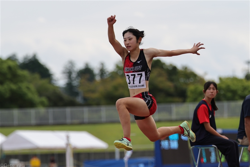 女子三段跳・大西海優が12m70で高1最高更新 「いつもと違う感覚で跳べた」／U20日本選手権