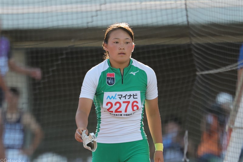 女子ハンマー投・河戸咲希（名古屋大谷高2）が55m56 自身の持つ高2歴代3位を更新