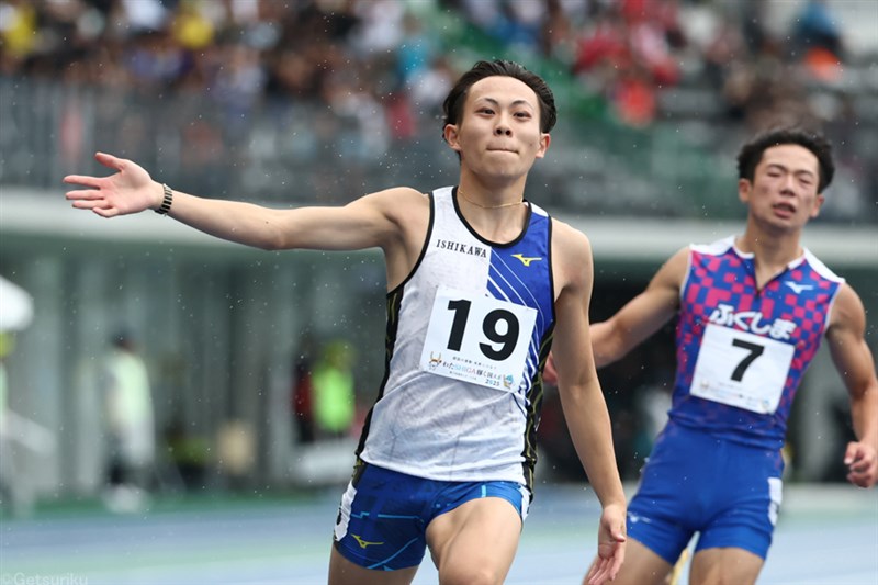 少年男子A100m・清水空跳が10秒19の大会タイV！ ライバルと直接対決「勝つことができてうれしい」／滋賀国スポ