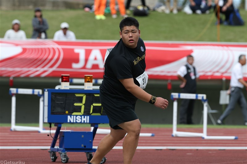 U18砲丸投・大垣尊良が17m96大会新V 骨折からの復活「前までの感覚を取り戻した」／U18・16大会