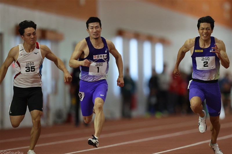 桐生祥秀60m6秒58で山縣亮太抑えV「世界室内の標準記録切れて満足」／JAG大崎