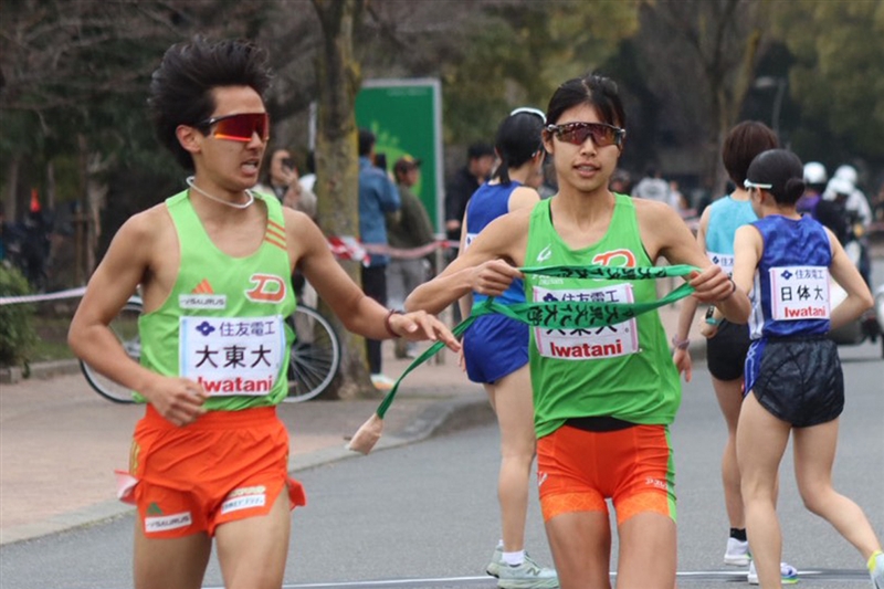 大東大が2年連続連続2位！2区区間新の相葉茉奈「目標果たせた」棟方一楽「自分が変わらないと」／大学男女混合駅伝