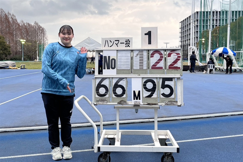 ハンマー投・村上来花が66m95の日本学生新！自身の記録を7cm更新！／東海大投てき競技会