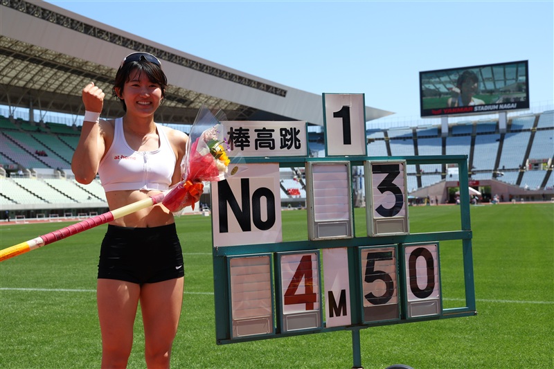 棒高跳・諸田実咲が4m50！ 2年半ぶりの日本記録樹立 アジア大会派遣記録もクリア／木南記念