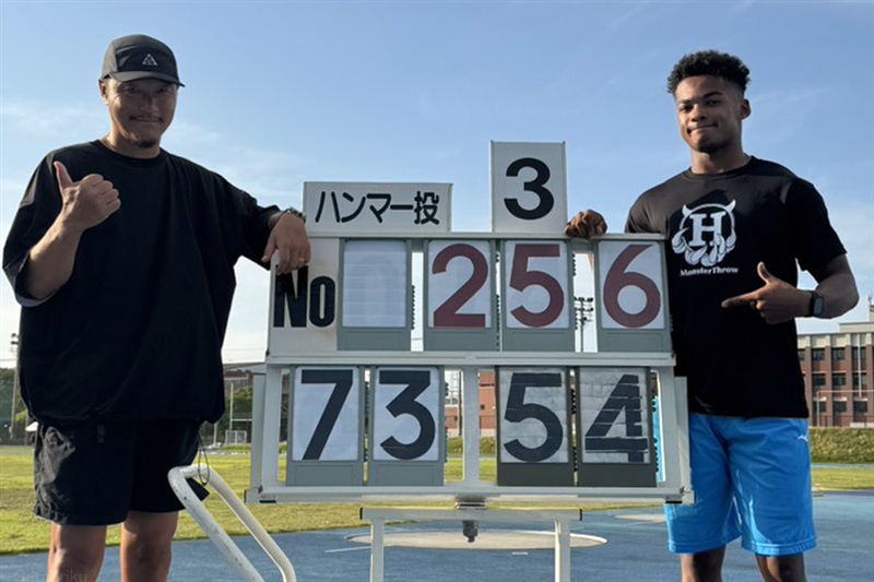 アツオビン・アンドリュウがハンマー投で73m54！ 自身のU20日本記録を1m27更新