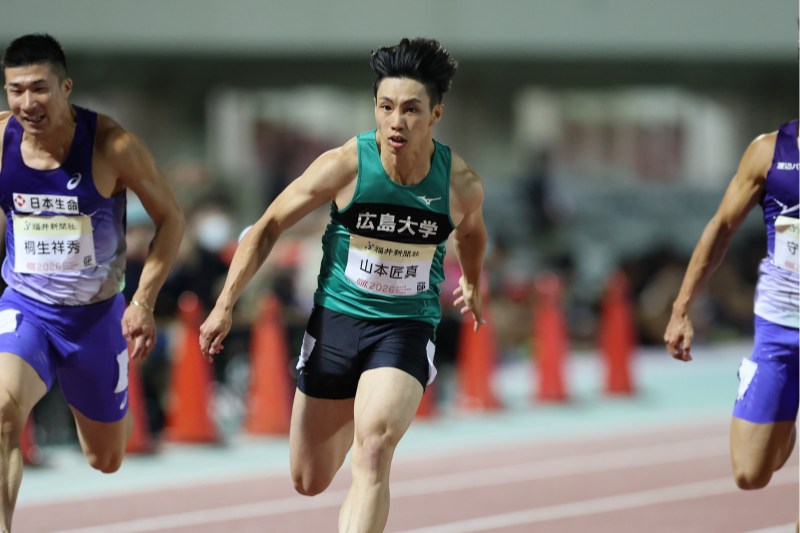100m山本匠真が10秒05！2戦連続10秒0台にも9秒台は「まだその力はない」と冷静／福井ナイトゲームズ