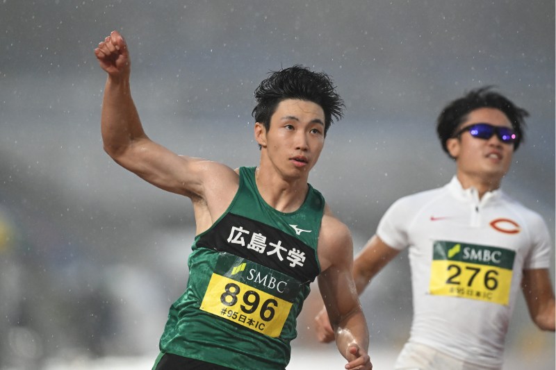 雨天決戦の男子100m山本匠真が悲願V「一番勝ちたかった」田島が2冠、古賀ジェレミー貫禄勝ち／日本IC
