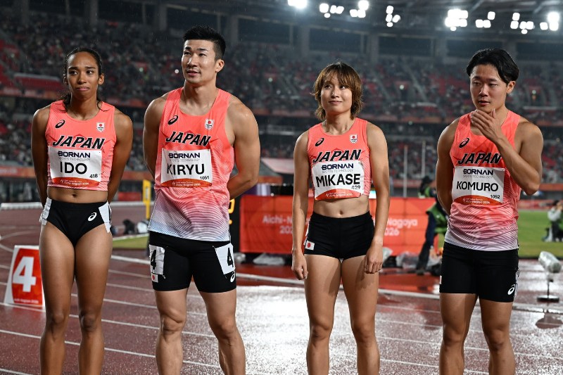日本初挑戦の男女混合4継は5位!桐生「まだまだ成長の余地ある」御家瀬「いい経験できた」/名古屋アジア大会