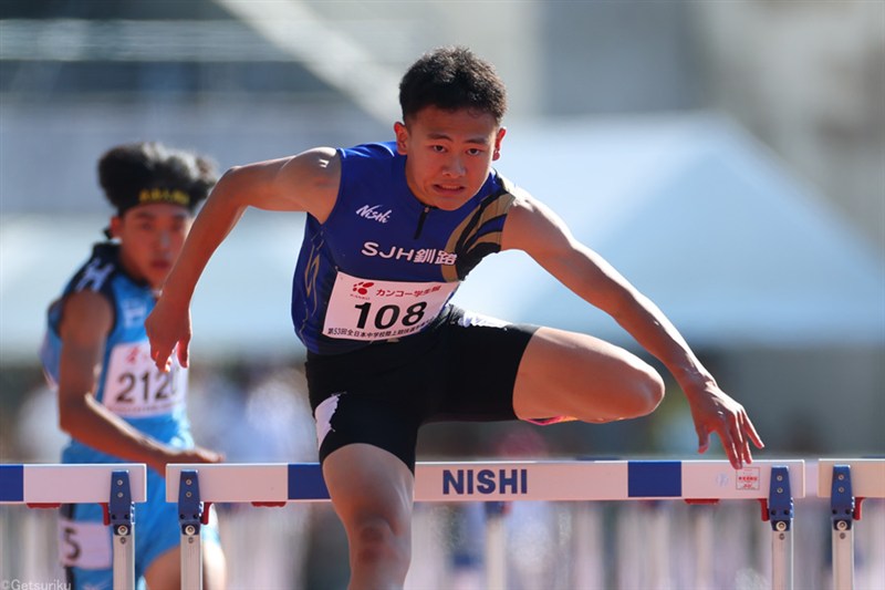 【男子110mH】森晴輝（SJH釧路3北海道） 13秒94＝中学歴代4位（U20規格）