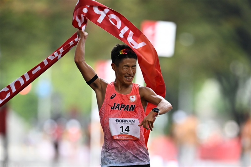 勝木隼人 マラソン競歩で自身2個目の金「2年連続で日本人最高順位がうれしい」／名古屋アジア大会