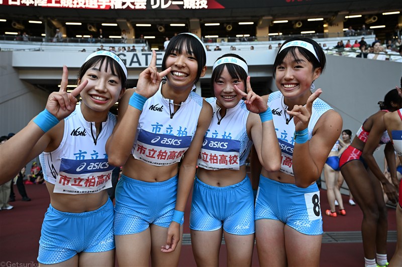 市柏高が女子4×100m高校歴代2位!44秒台に迫る45秒06で3位 男子4継で洛南4位/日本選手権リレー