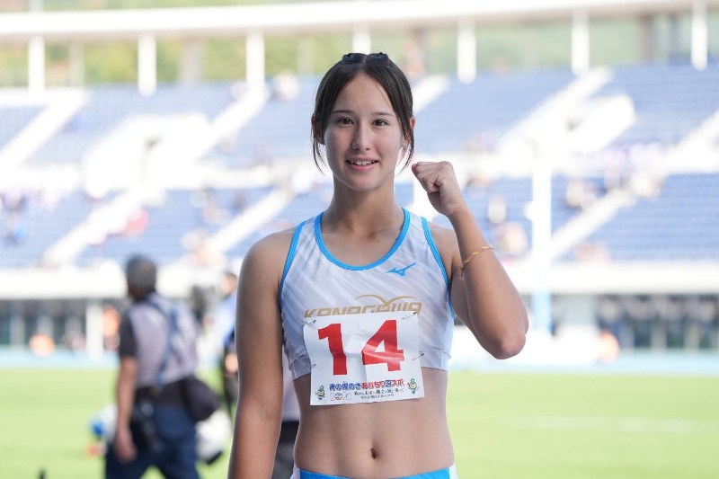 江口美玲が激戦の少年女子共通100mHを制す「リラックスして力まず走れたのが良かった」/あおもり国スポ
